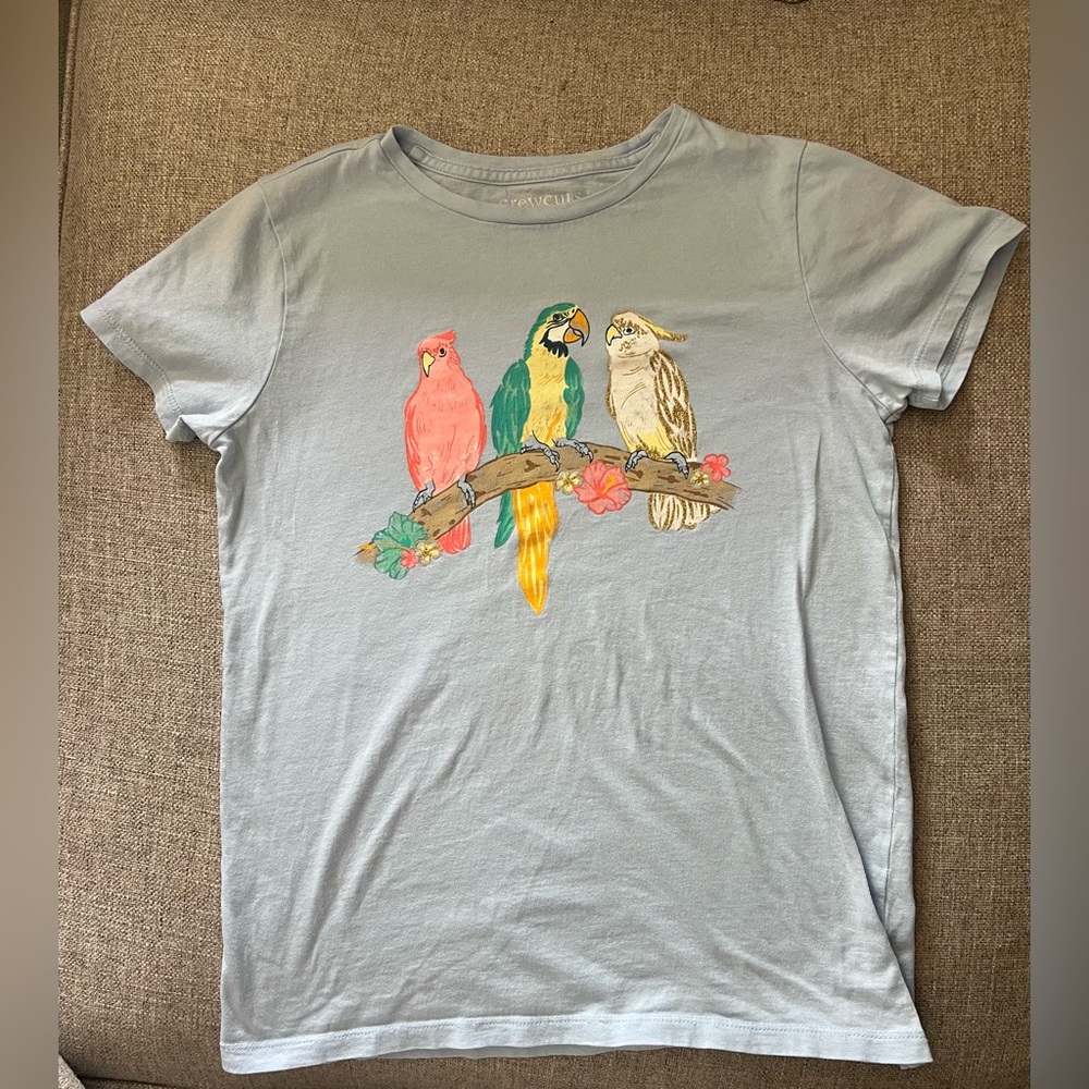 Crewcuts Blue Tee with Colorful Bird Trio 12/14